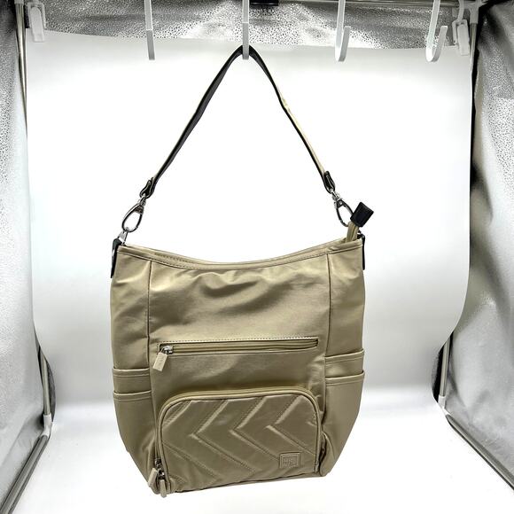 IHKWIP Zig Zag Quilted Go Getter Shoulder Bag with Crossbody Strap Met Champagne - Picture 1 of 12